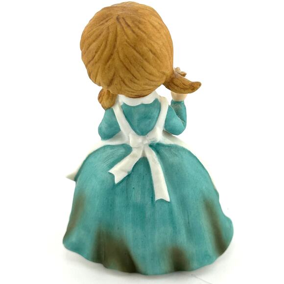 JUNE Kelvin Adorable Vintage Girl Figurine Pink Flower C-775 Retired Pigtails - Picture 3 of 3